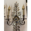 1950/70′ Paire d’Appliques à la Marguerite Maison Baguès Avec Perles De Verre Bleues | Biron 1950/70′ Paire d’Appliques à la Marguerite Maison Baguès Avec Perles De Verre Bleues