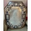 1970/80 Miroir Venise Octogonal Style Louis 14 Pareclose Bois Doré Avec Ornements En Verre Bleu Et Miroirs Oxydés | Biron ||||||||||||||