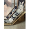 1970/80 Miroir Venise Octogonal Style Louis 14 Pareclose Bois Doré Avec Ornements En Verre Bleu Et Miroirs Oxydés | Biron 1970/80 Miroir Venise Octogonal Style Louis 14 Pareclose Bois Doré Avec Ornements En Verre Bleu Et Miroirs Oxydés