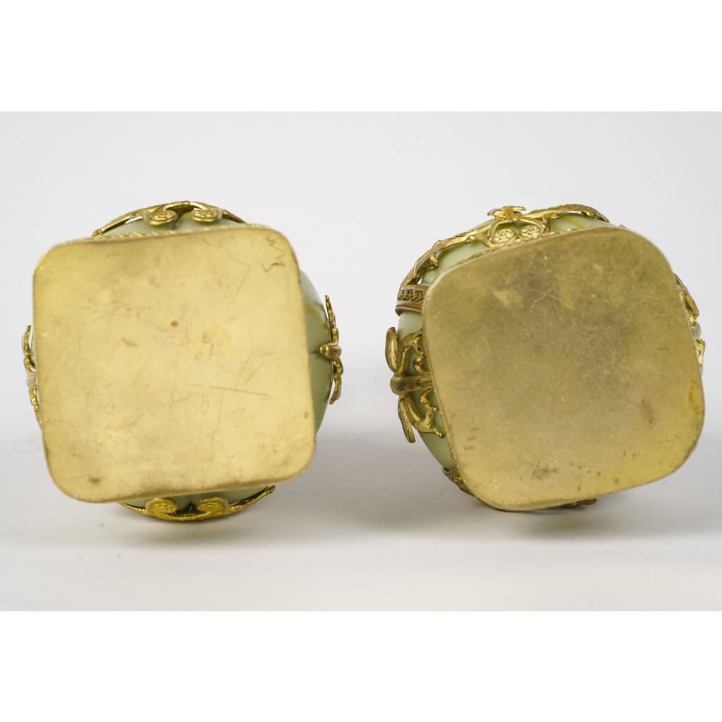 Une Paire De Petits Vases En Pâte De Verre Fin XIXè Siècle | Biron Une Paire De Petits Vases En Pâte De Verre Fin XIXè Siècle