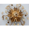 1970′ Paire ou Similaires de 2 Plafonniers ou Appliques à Décor de Fleurs et Feuilles en Métal Style Maison Baguès Feuilles en Verre | Biron 1970′ Paire ou Similaires de 2 Plafonniers ou Appliques à Décor de Fleurs et Feuilles en Métal Style Maison Baguès Feuilles en Verre