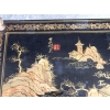 1950′ Table Maison Baguès Décor Bambou en Bronze Doré Avec Plateaux Laque de Chine