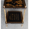 1950′ Table Maison Baguès Décor Bambou en Bronze Doré Avec Plateaux Laque de Chine