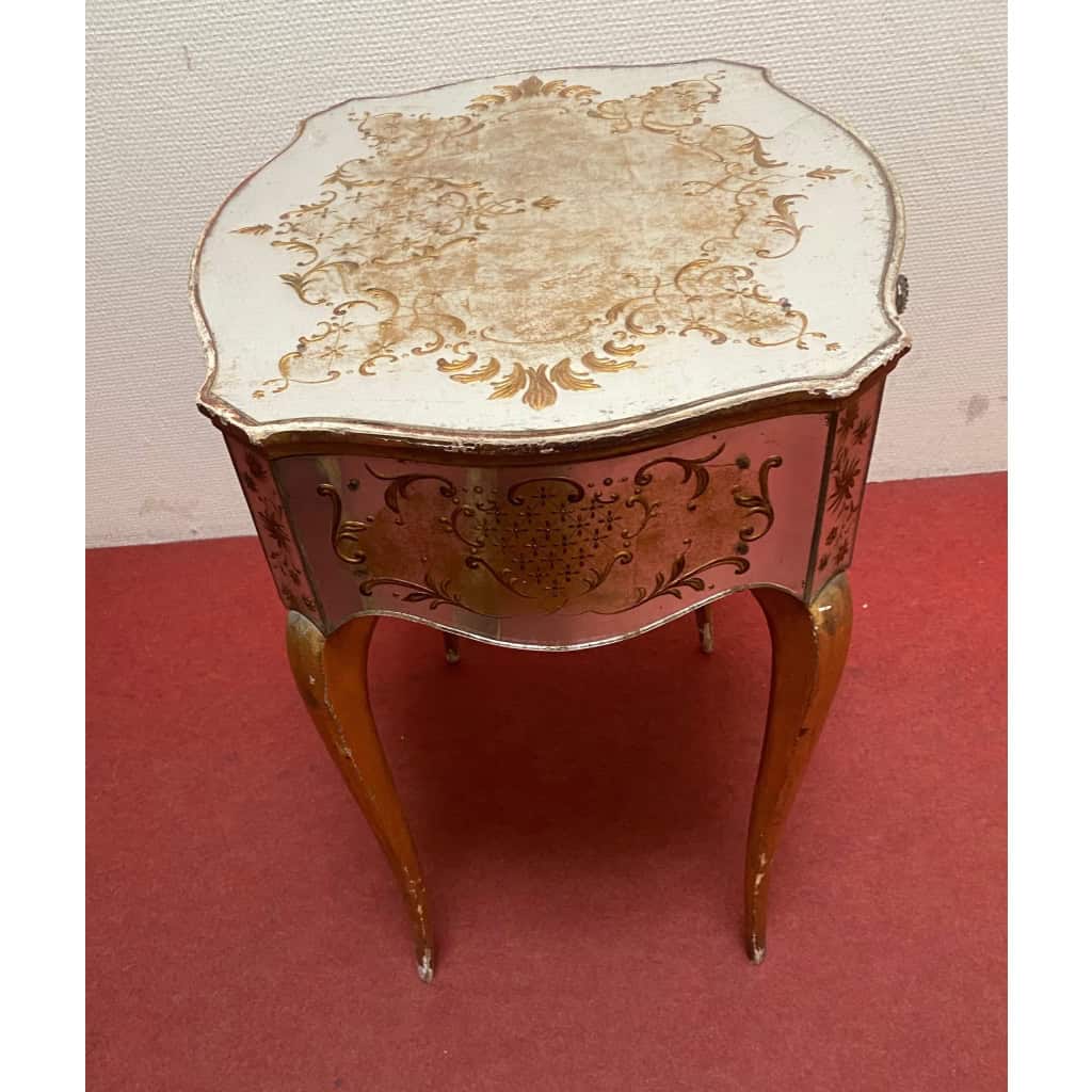 1950′ Commode Arbalète 1 Tiroir Bois Doré Et Metacrylate Eglomise Maison Bagués | Biron 1950′ Commode Arbalète 1 Tiroir Bois Doré Et Metacrylate Eglomise Maison Bagués