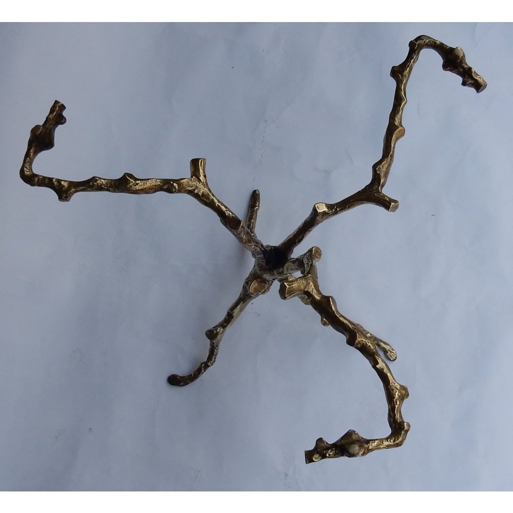 1970′ Table Basse Aux Branchages Bronze Doré DLG Agostini