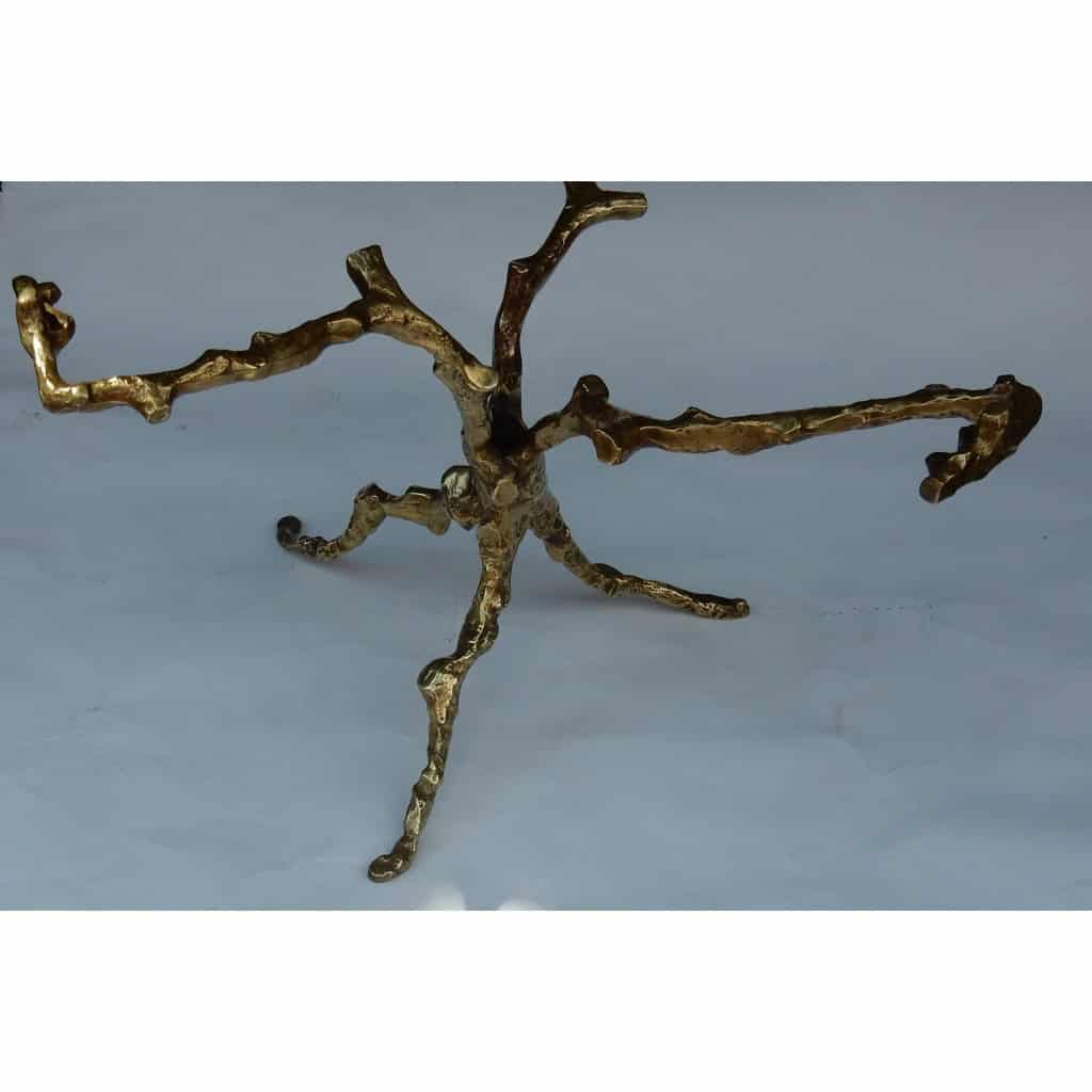 1970′ Table Basse Aux Branchages Bronze Doré DLG Agostini