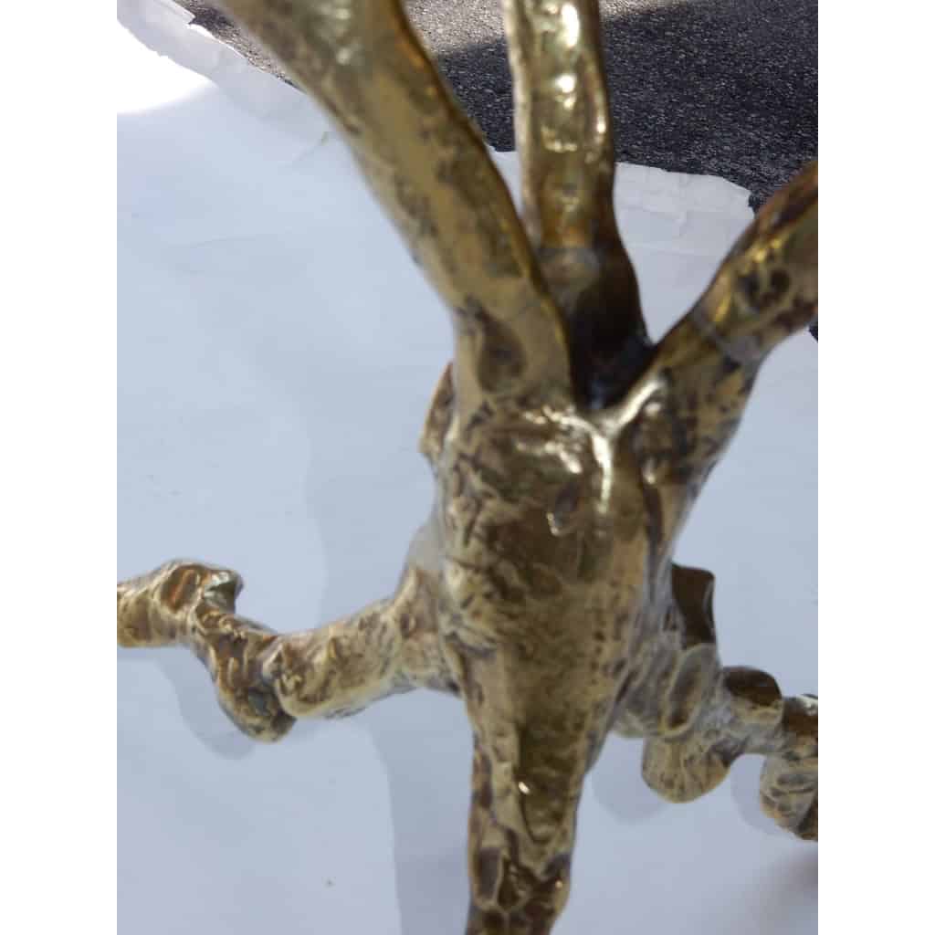 1970′ Table Basse Aux Branchages Bronze Doré DLG Agostini
