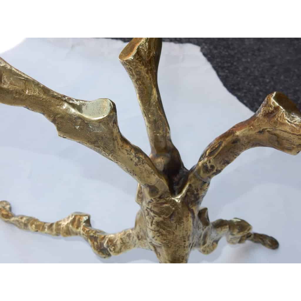 1970′ Table Basse Aux Branchages Bronze Doré DLG Agostini