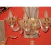 1950/70' Suite de 3 Appliques à 3 Bras de Lumière en Cristal de Murano Avec Paillons d'Or