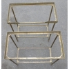 1970′ Paire de Bouts de Canapé Rectangulaires Maison Baguès Plateaux Miroirs Oxydés Argentés avec Galeries Ajourées | Biron 1970′ Paire de Bouts de Canapé Rectangulaires Maison Baguès Plateaux Miroirs Oxydés Argentés avec Galeries Ajourées