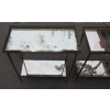 1970′ Paire de Bouts de Canapé Rectangulaires Maison Baguès Plateaux Miroirs Oxydés Argentés avec Galeries Ajourées | Biron 1970′ Paire de Bouts de Canapé Rectangulaires Maison Baguès Plateaux Miroirs Oxydés Argentés avec Galeries Ajourées