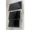 1970′ Tables Gigognes Maison Baguès, 3 Plateaux Miroir Noir et Montants Décor Bambou