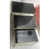 1970′ Tables Gigognes Maison Baguès, 3 Plateaux Miroir Noir et Montants Décor Bambou