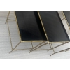 1970′ Tables Gigognes Maison Baguès, 3 Plateaux Miroir Noir et Montants Décor Bambou