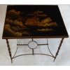 1950/70 Table Plateau Laque de Chine Maison Jansen En Bronze Décor Palmier | Biron ||||||||||