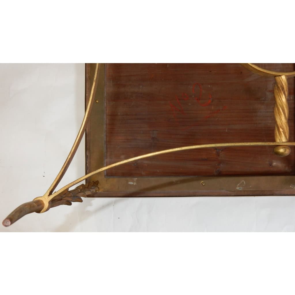 1950/70 Table Plateau Laque de Chine Maison Jansen En Bronze Décor Palmier | Biron 1950/70 Table Plateau Laque de Chine Maison Jansen En Bronze Décor Palmier