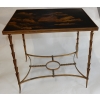 1950/70 Table Plateau Laque de Chine Maison Jansen En Bronze Décor Palmier | Biron 1950/70 Table Plateau Laque de Chine Maison Jansen En Bronze Décor Palmier