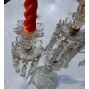 1950′ Paire de Chandeliers Avec 2 Branches Socles Perlés Et Signés En Relief BACCARAT | Biron 1950′ Paire de Chandeliers Avec 2 Branches Socles Perlés Et Signés En Relief BACCARAT