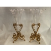 1870′ Paire de Cornets Baccarat Ou Similaires Monture Bronze, Monogramme a la Couronne 30