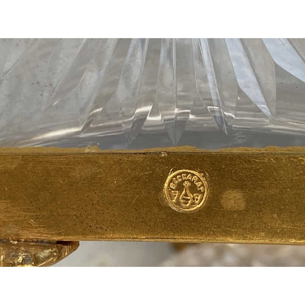 1880′ Paire De Vases Baccarat , L’ Escalier De Cristal,Période Japonisante Socle Bronze Doré Signé 6