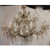 1950′ Lustre Cage En Cristal de Bohême 12 Lampes | Biron |||||||||