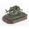 Sculpture en bronze de deux chiens jouant sur socle en marbre, XIXème siècle, époque Napoléon III. | Biron |||||||