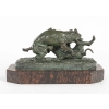 Sculpture en bronze de deux chiens jouant sur socle en marbre, XIXème siècle, époque Napoléon III. | Biron Sculpture en bronze de deux chiens jouant sur socle en marbre, XIXème siècle, époque Napoléon III.