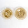 Paire d’assiettes « Une Figurine Et Fleurs » verre blanc patiné sépia de René LALIQUE | Biron Paire d’assiettes « Une Figurine Et Fleurs » verre blanc patiné sépia de René LALIQUE