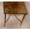1970′ Table à Étage En Bronze Doré Décor Palmier Maison Charles