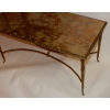 1970′ Table à Étage En Bronze Doré Décor Palmier Maison Charles