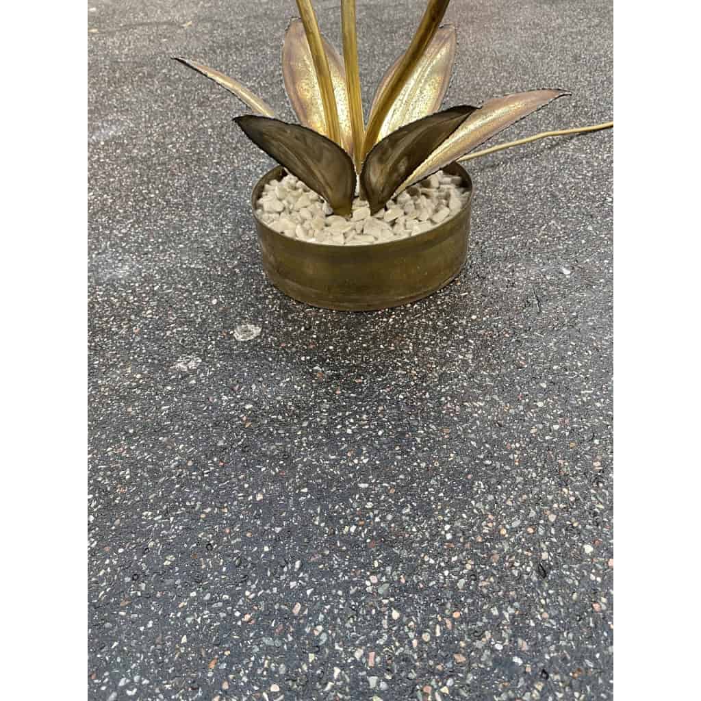 1970′ Plante Éclairante en Laiton Maison Jansen 3 Têtes