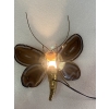 1970’ Applique Papillon en Bronze ou Laiton, Duval Brasseur Ou Isabelle Faure, 1 Ampoule, Ailes d’Agate | Biron 1970’ Applique Papillon en Bronze ou Laiton, Duval Brasseur Ou Isabelle Faure, 1 Ampoule, Ailes d’Agate