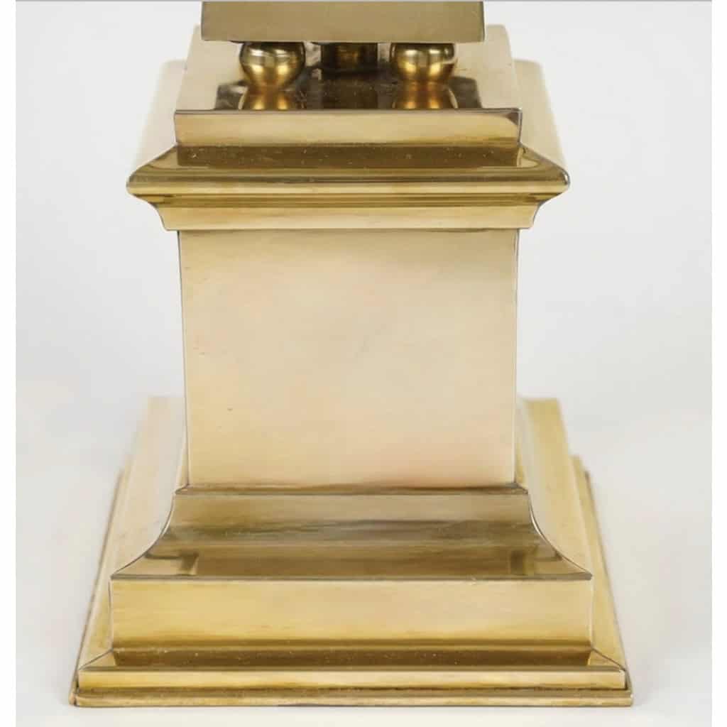 1970 Paire de lampes en laiton doré Modèle Obélisque Maison Roche