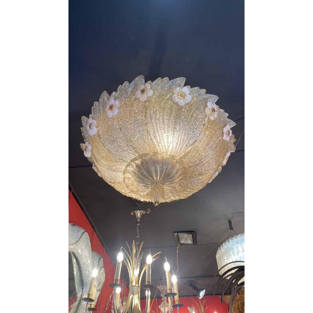 1970/80′ Plafonnier en Verre Ou Cristal De Murano Barovier & Toso | Biron |||||||||||