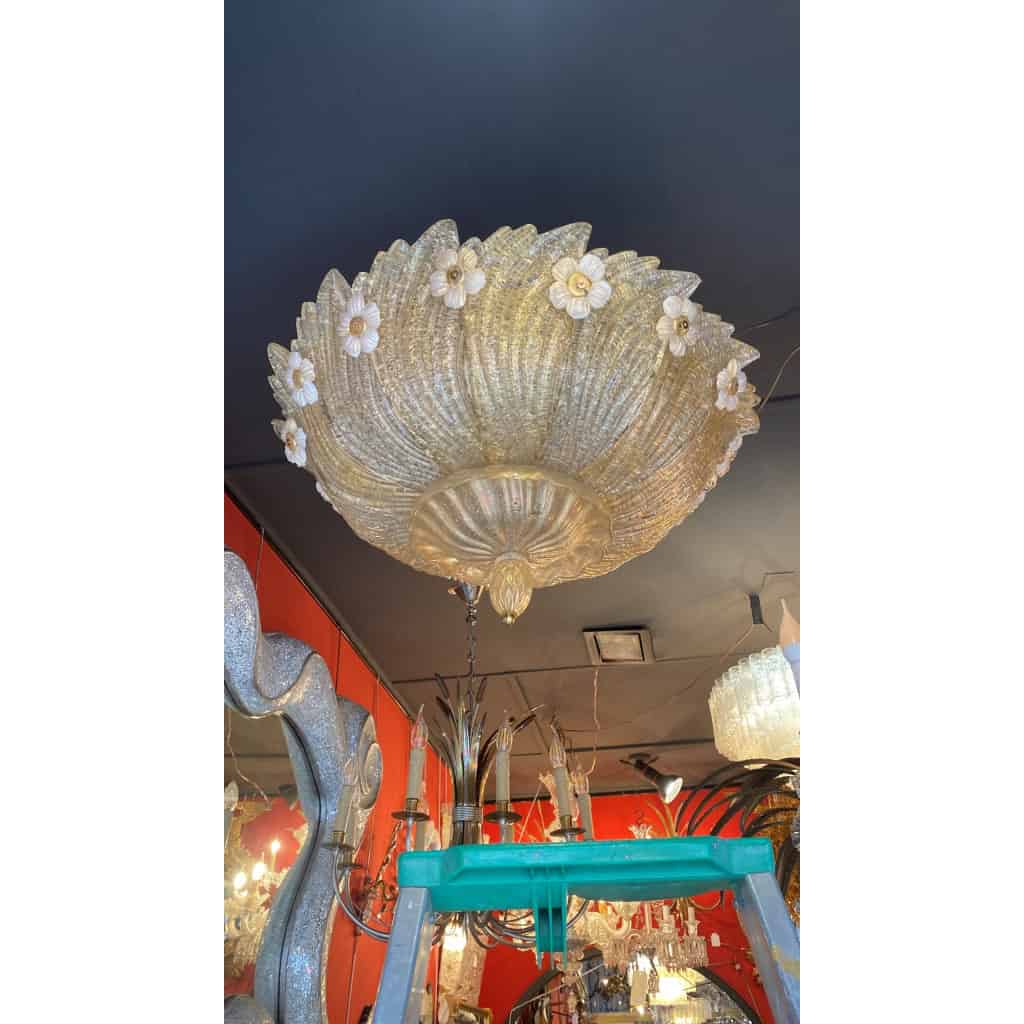 1970/80′ Plafonnier en Verre Ou Cristal De Murano Barovier & Toso | Biron 1970/80′ Plafonnier en Verre Ou Cristal De Murano Barovier & Toso