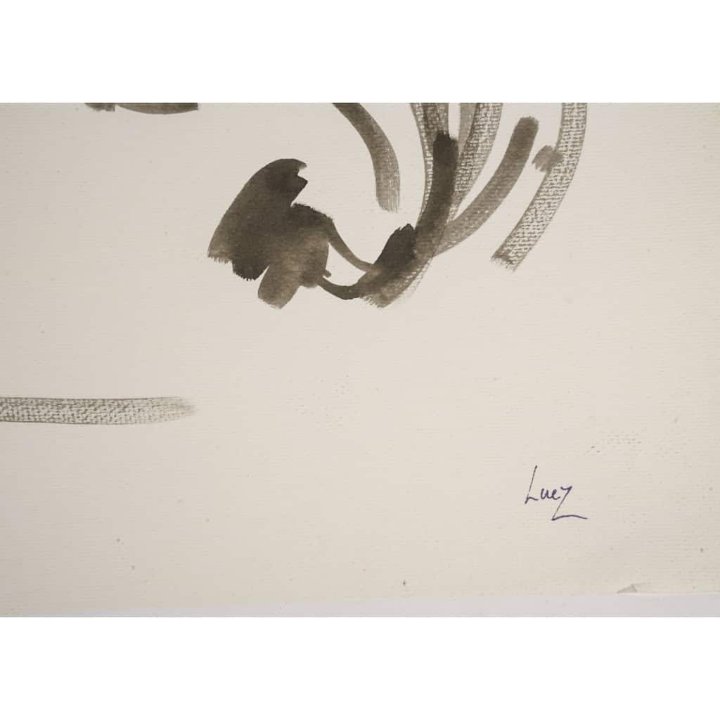Dessin en lavis de l’artiste Evelyne Luez sur papier, XXème siècle. | Biron Dessin en lavis de l’artiste Evelyne Luez sur papier, XXème siècle.