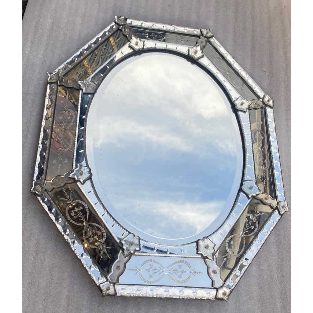 1950/70 Miroir Vénitien Octogonal et Ovale