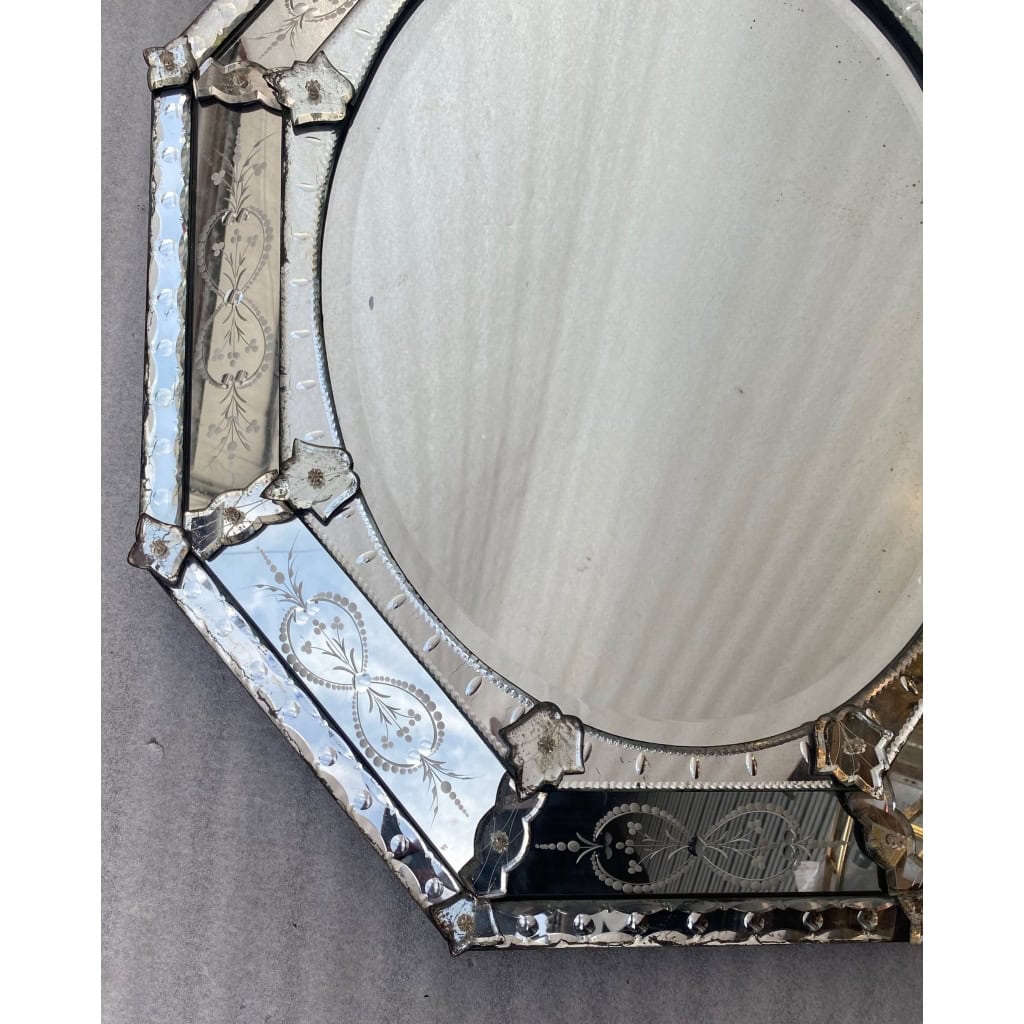 1950/70 Miroir Vénitien Octogonal et Ovale