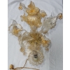 1950/70′ Chandelier en Cristal Murano à Feuilles d’Or | Biron 1950/70′ Chandelier en Cristal Murano à Feuilles d’Or