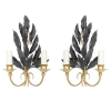 1960 Paire d’appliques « Feuille De Chêne » Maison Honoré | Biron |||||