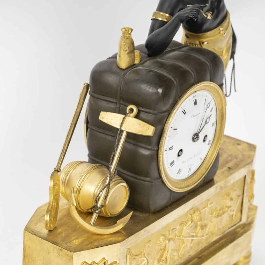 Pendule Au Matelot D’époque Empire, Dite « Au Nègre », Bronze Doré Et Bronze Patiné d’après Deverberie | Biron Pendule Au Matelot D’époque Empire, Dite « Au Nègre », Bronze Doré Et Bronze Patiné d’après Deverberie
