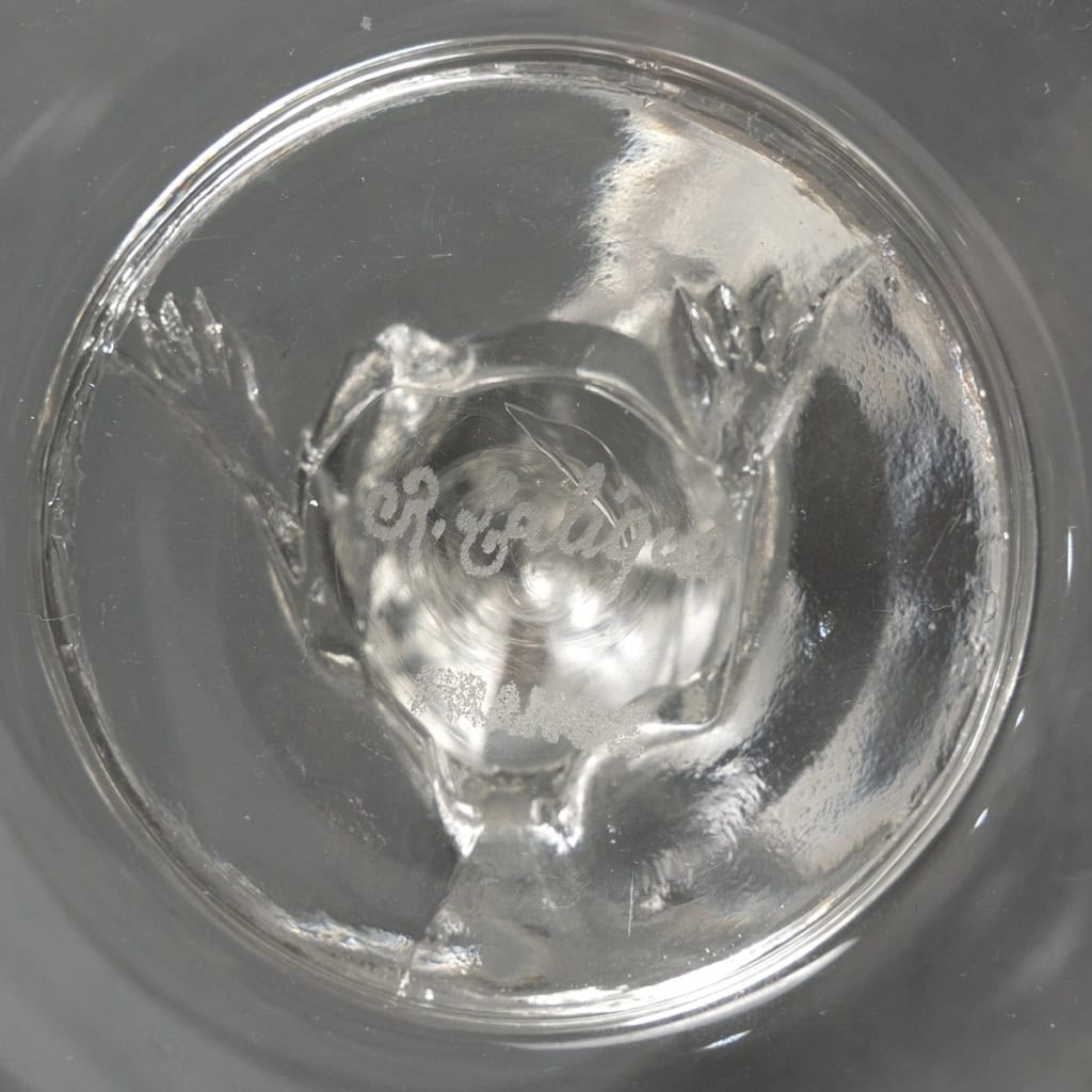 Cendrier Baguier « Souris » verre blanc de René LALIQUE | Biron Cendrier Baguier "Souris" verre blanc de René LALIQUE