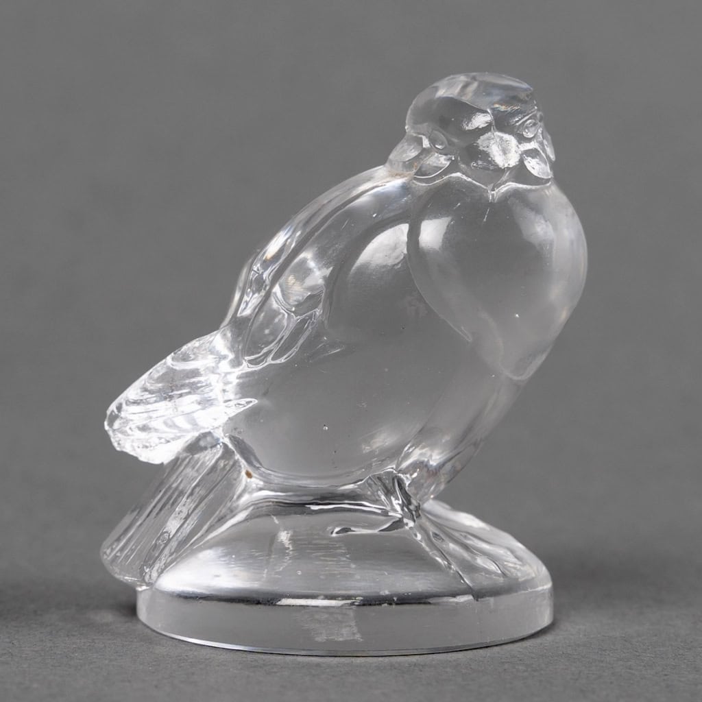 Cachet « Moineau » verre blanc de René LALIQUE | Biron |||||||