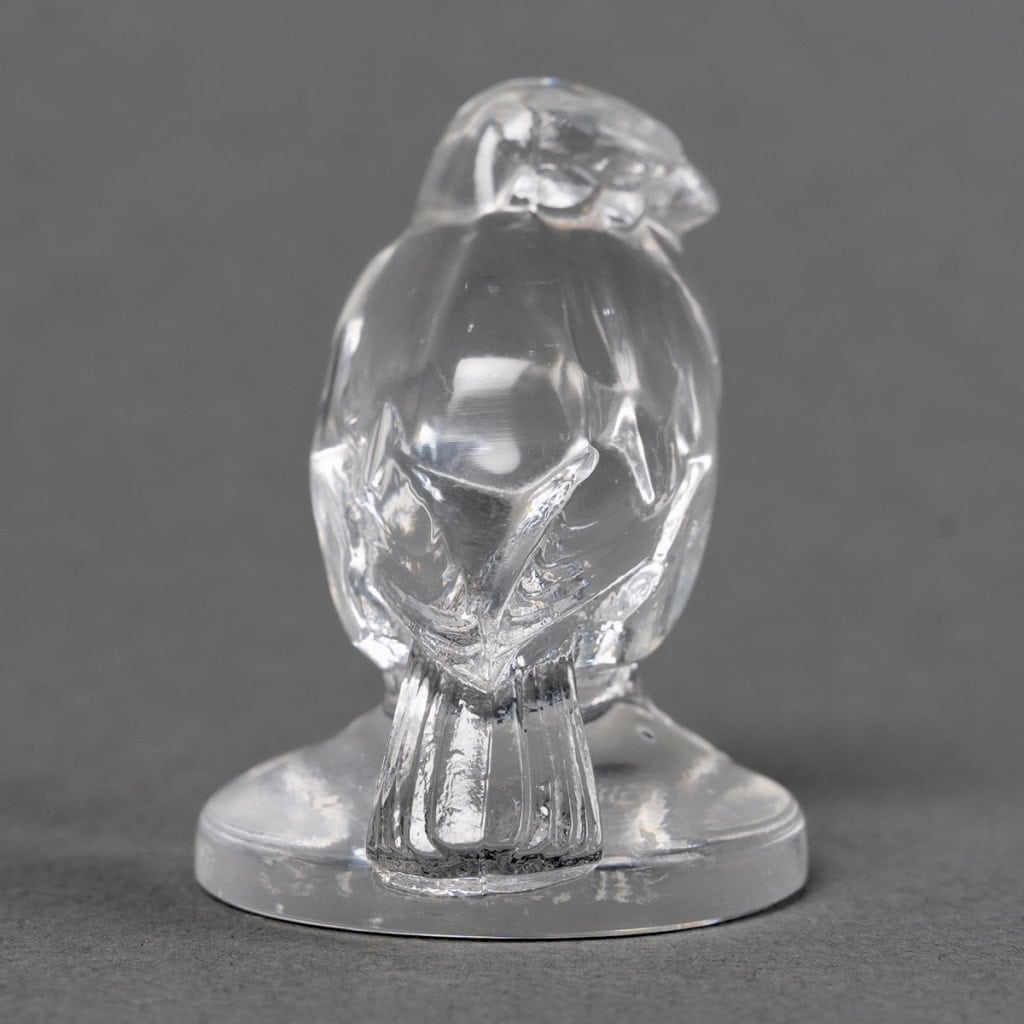 Cachet « Moineau » verre blanc de René LALIQUE | Biron Cachet "Moineau" verre blanc de René LALIQUE