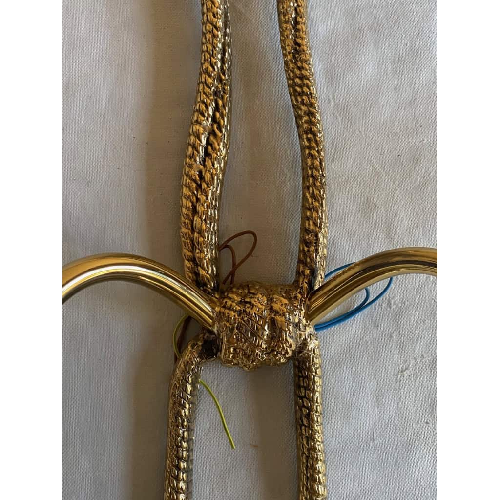 1970/80′ Paire D’Appliques En Bronze Doré Signées Valenti Decor Passementerie | Biron 1970/80′ Paire D’Appliques En Bronze Doré Signées Valenti Decor Passementerie