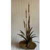 1970′ Lampe aux Roseaux Style Maison Jansen Laiton