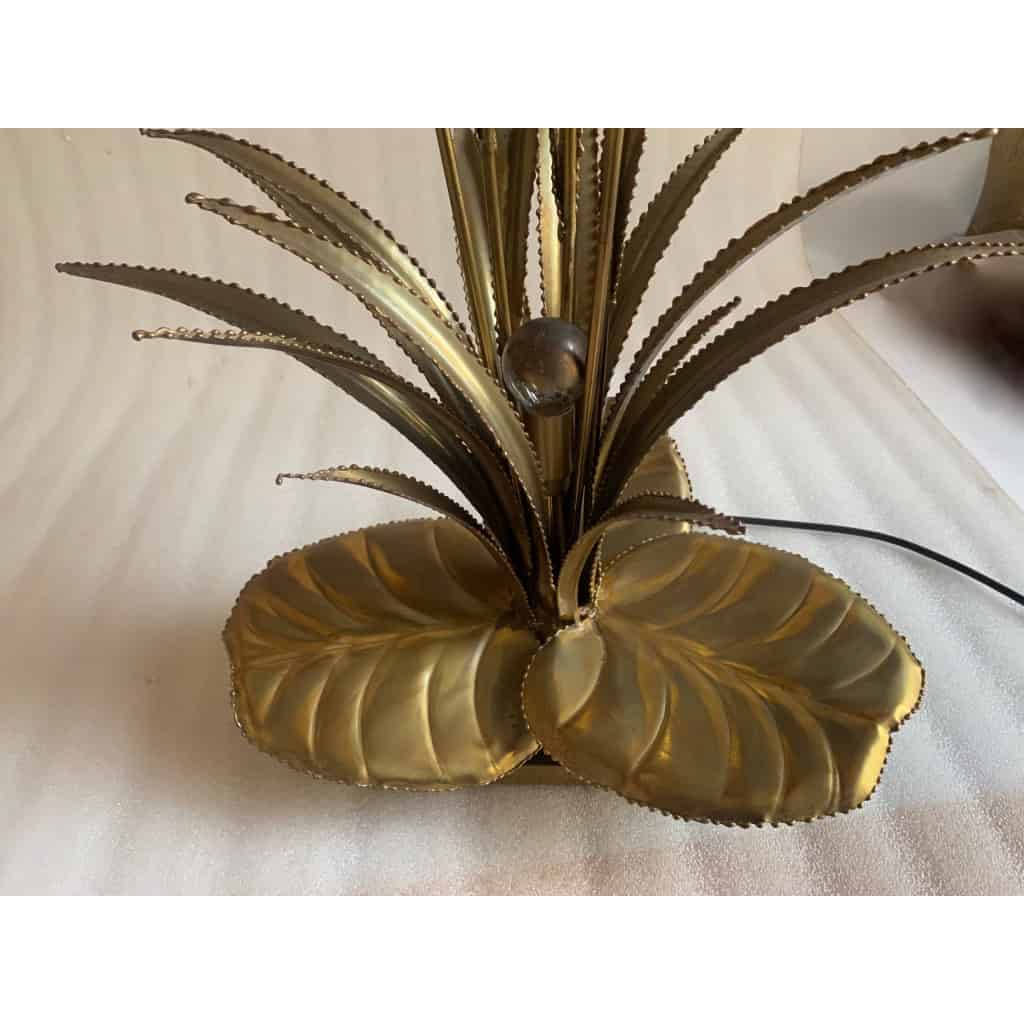 1970′ Lampe aux Roseaux Style Maison Jansen Laiton