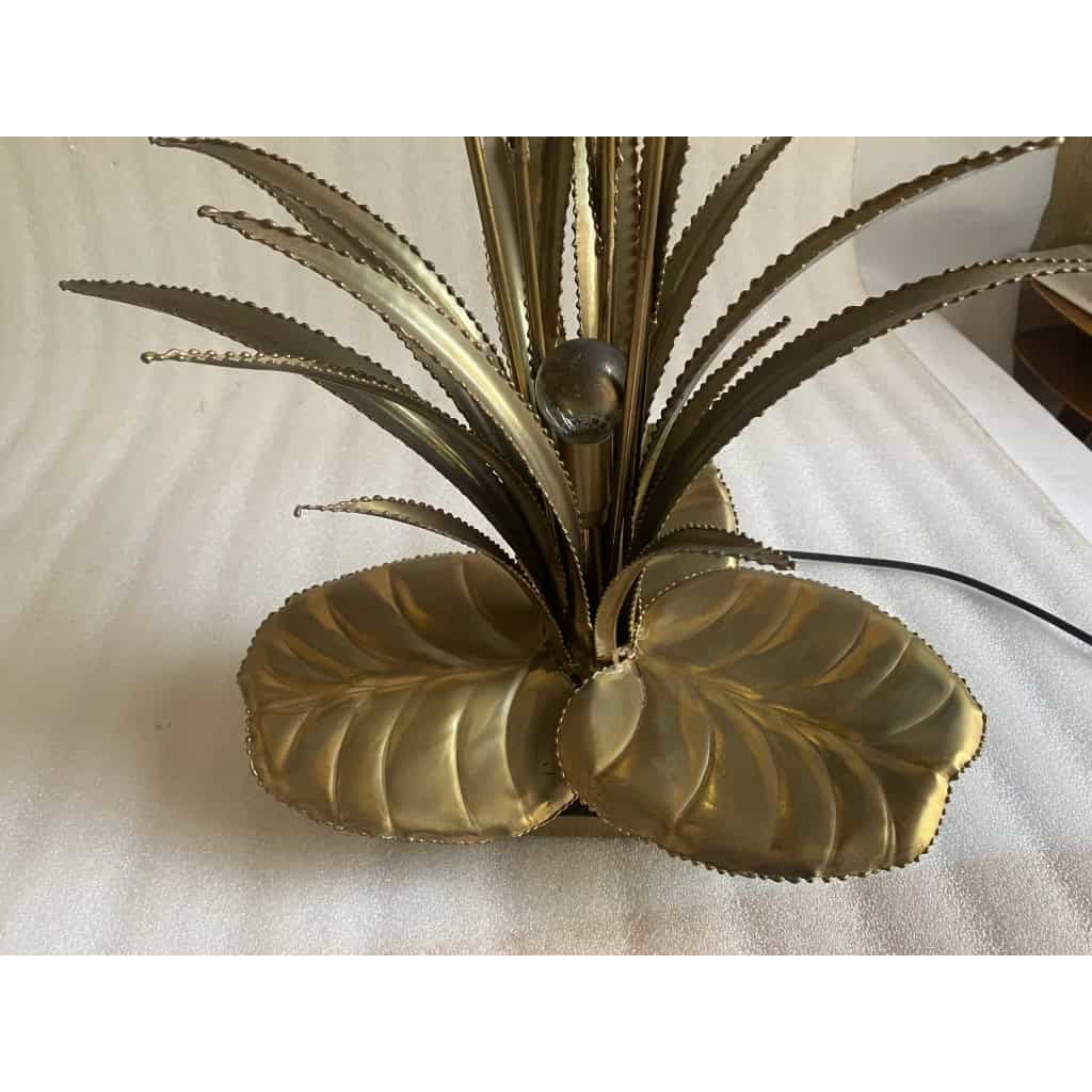1970′ Lampe aux Roseaux Style Maison Jansen Laiton
