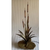 1970′ Lampe aux Roseaux Style Maison Jansen Laiton
