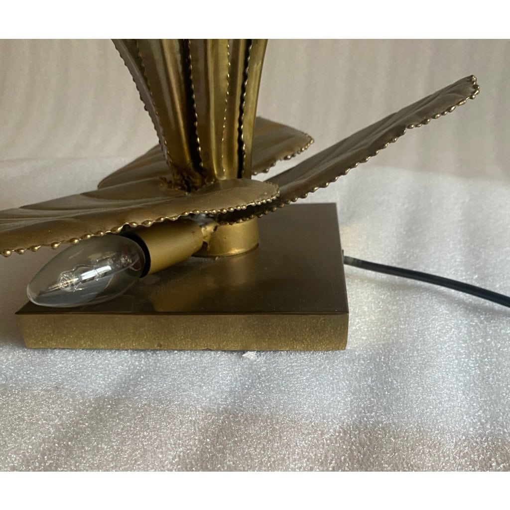 1970′ Lampe aux Roseaux Style Maison Jansen Laiton